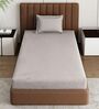Grey Solid 210 TC Cotton Bedsheet With Single Size Bedsheet With 1 Pillow Cover