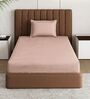 Pink Solid 210 TC Cotton Bedsheet With Single Size Bedsheet With 1 Pillow Cover