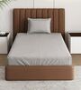 Grey Solid 210 TC Cotton Bedsheet With Single Size Bedsheet With 1 Pillow Cover