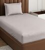Grey Solid 210 TC Cotton Bedsheet With Single Size Bedsheet With 1 Pillow Cover