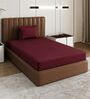 Maroon Solid 210 TC Cotton Bedsheet With Single Size Bedsheet With 1 Pillow Cover
