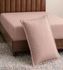 Pink Solid 210 TC Cotton Bedsheet With Single Size Bedsheet With 1 Pillow Cover