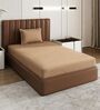 Brown Solid 210 TC Cotton Bedsheet With Single Size Bedsheet With 1 Pillow Cover