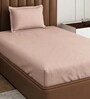 Pink Solid 210 TC Cotton Bedsheet With Single Size Bedsheet With 1 Pillow Cover