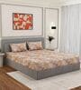 Brown Abstract 210 TC Cotton King Sized Bedsheet With 2 Pillow Covers