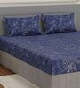 Blue Abstract 210 TC Cotton King Sized Bedsheet With 2 Pillow Covers