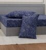 Blue Abstract 210 TC Cotton King Sized Bedsheet With 2 Pillow Covers