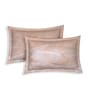 Beige Geometric 210 TC Cotton King Sized Bedsheet With 2 Pillow Covers