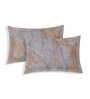 Grey Geometric 210 TC Cotton King Sized Bedsheet With 2 Pillow Covers