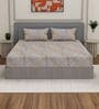 Grey Geometric 210 TC Cotton King Sized Bedsheet With 2 Pillow Covers