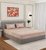 Beige Geometric 210 TC Cotton King Sized Bedsheet With 2 Pillow Covers