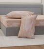 Beige Geometric 210 TC Cotton King Sized Bedsheet With 2 Pillow Covers