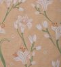 Beige Floral 200 TC Cotton King Sized Bedsheet With 2 Pillow Covers