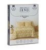 Beige Floral 200 TC Cotton King Sized Bedsheet With 2 Pillow Covers