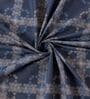 Blue Geometric 200 TC Cotton King Sized Bedsheet With 2 Pillow Covers