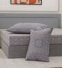 Grey Geometric 200 TC Cotton King Sized Bedsheet With 2 Pillow Covers