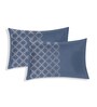 Blue Geometric 200 TC Cotton King Sized Bedsheet With 2 Pillow Covers