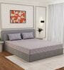 Grey Geometric 200 TC Cotton King Sized Bedsheet With 2 Pillow Covers