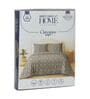 Grey Geometric 200 TC Cotton King Sized Bedsheet With 2 Pillow Covers
