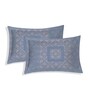 Grey Geometric 200 TC Cotton King Sized Bedsheet With 2 Pillow Covers