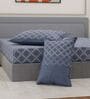 Blue Geometric 200 TC Cotton King Sized Bedsheet With 2 Pillow Covers