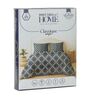 Blue Geometric 200 TC Cotton King Sized Bedsheet With 2 Pillow Covers
