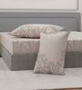 Peach Leaf 200 TC Cotton King Sized Bedsheet With 2 Pillow Covers