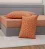 Orange Seahorse 200 TC Cotton King Sized Bedsheet With 2 Pillow Covers
