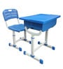 Classroom Table cum Chair Study Set with Storage in Blue & Grey Color