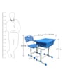 Classroom Table cum Chair Study Set with Storage in Blue & Grey Color