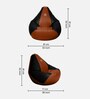 Classy XXXL Leatherette Bean Bag Cover in Black & Tan Colour