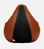 Classy XXXL Leatherette Bean Bag Cover in Black & Tan Colour