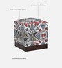 Claude Fabric Pouffe In Provincial Teak Finish
