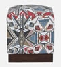 Claude Fabric Pouffe In Provincial Teak Finish