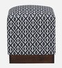 Claude Fabric Pouffe In Provincial Teak Finish