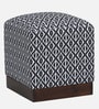 Claude Fabric Pouffe In Provincial Teak Finish