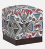 Claude Fabric Pouffe In Provincial Teak Finish