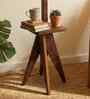 Claude Wooden Shelf Floor Lamp with Wooden Shade & Brown Base