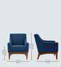 Claudia Boucle Fabric Arm Chair In Blue Colour