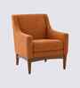 Claudia Boucle Fabric Arm Chair In Orange Colour