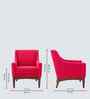 Claudia Boucle Fabric Arm Chair In Red Colour