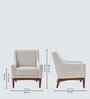 Claudia Boucle Fabric Arm Chair In White Colour