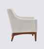 Claudia Boucle Fabric Arm Chair In White Colour