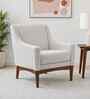 Claudia Boucle Fabric Arm Chair In White Colour