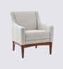 Claudia Boucle Fabric Arm Chair In White Colour