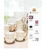 Clay Craft Fine Ceramic Alton Ebony Tea/Coffee Cup Set Of 6