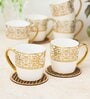 Clay Craft Fine Ceramic Alton Ebony Tea/Coffee Cup Set Of 6