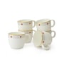 Clay Craft Fine Ceramic Barrel Impression Tea/Coffee Cup Set Of 6