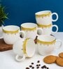 Clay Craft Fine Ceramic Barrel Impression Tea/Coffee Cup Set Of 6