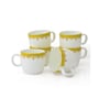 Clay Craft Fine Ceramic Barrel Impression Tea/Coffee Cup Set Of 6